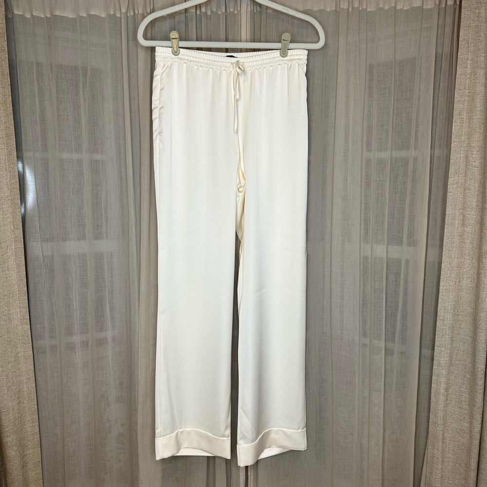 J. Crew sexy cream colored lounge pants. Lined with cuff, sz. 2